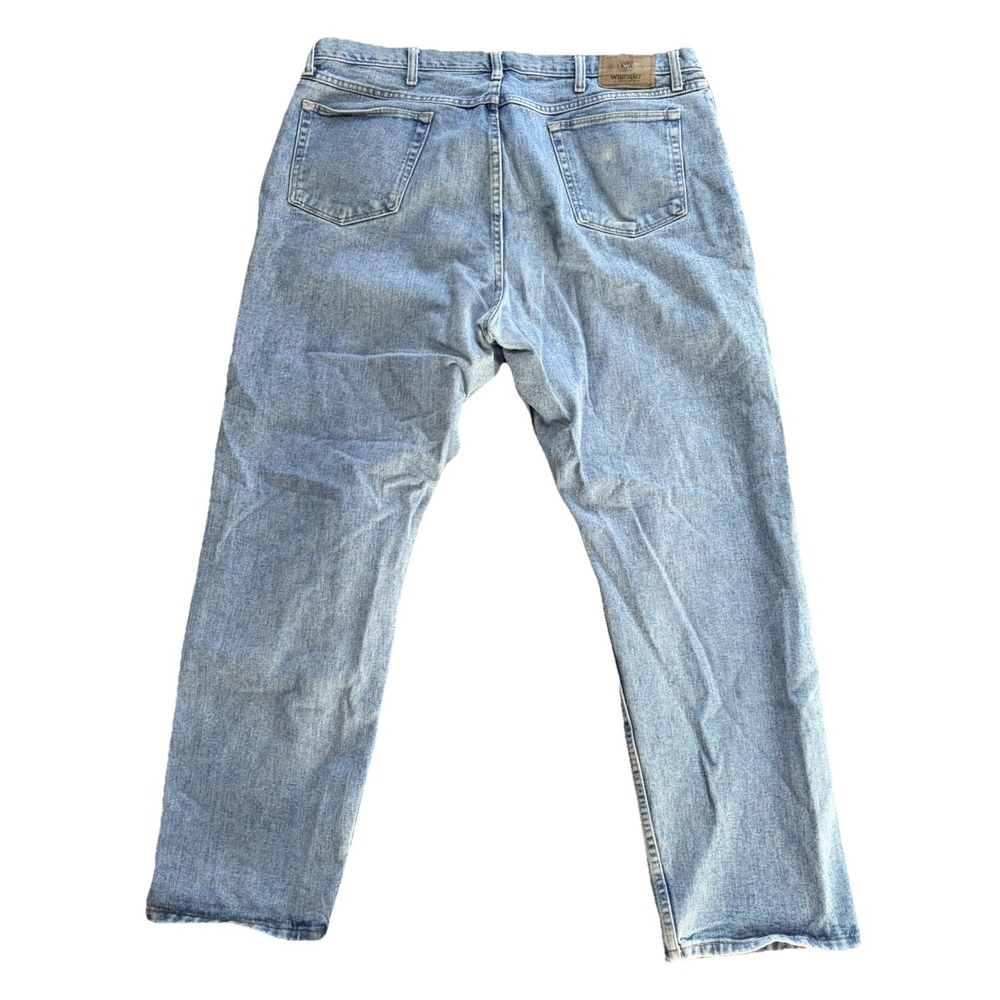 Vintage Wrangler Jeans Mens 42x32 Denim Relaxed Fit Workwear Grunge Light Wash - Picture 3 of 10